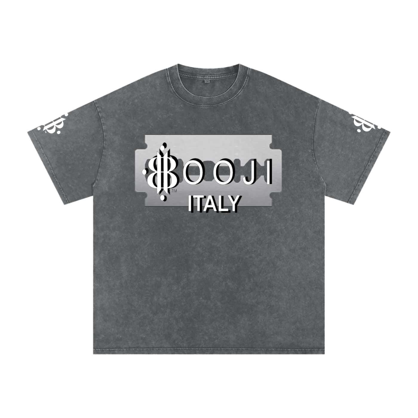BOOJI ITALY SHARP "SUPER POSITION" LINE SNOW WASHED T-SHIRT