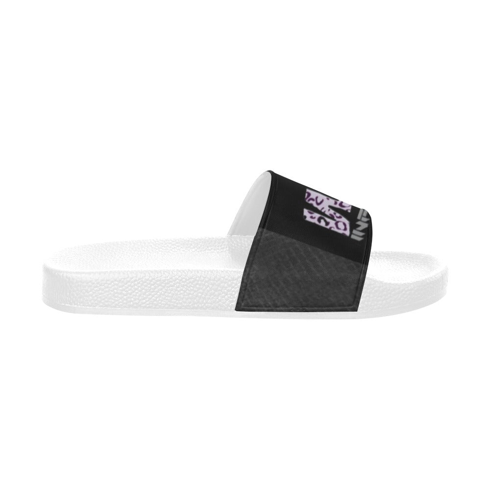 BOOJI ITALY WILD INFLUENCE BLACK PYTHON LOGO MEN'S WHITE SOLE SLIDES