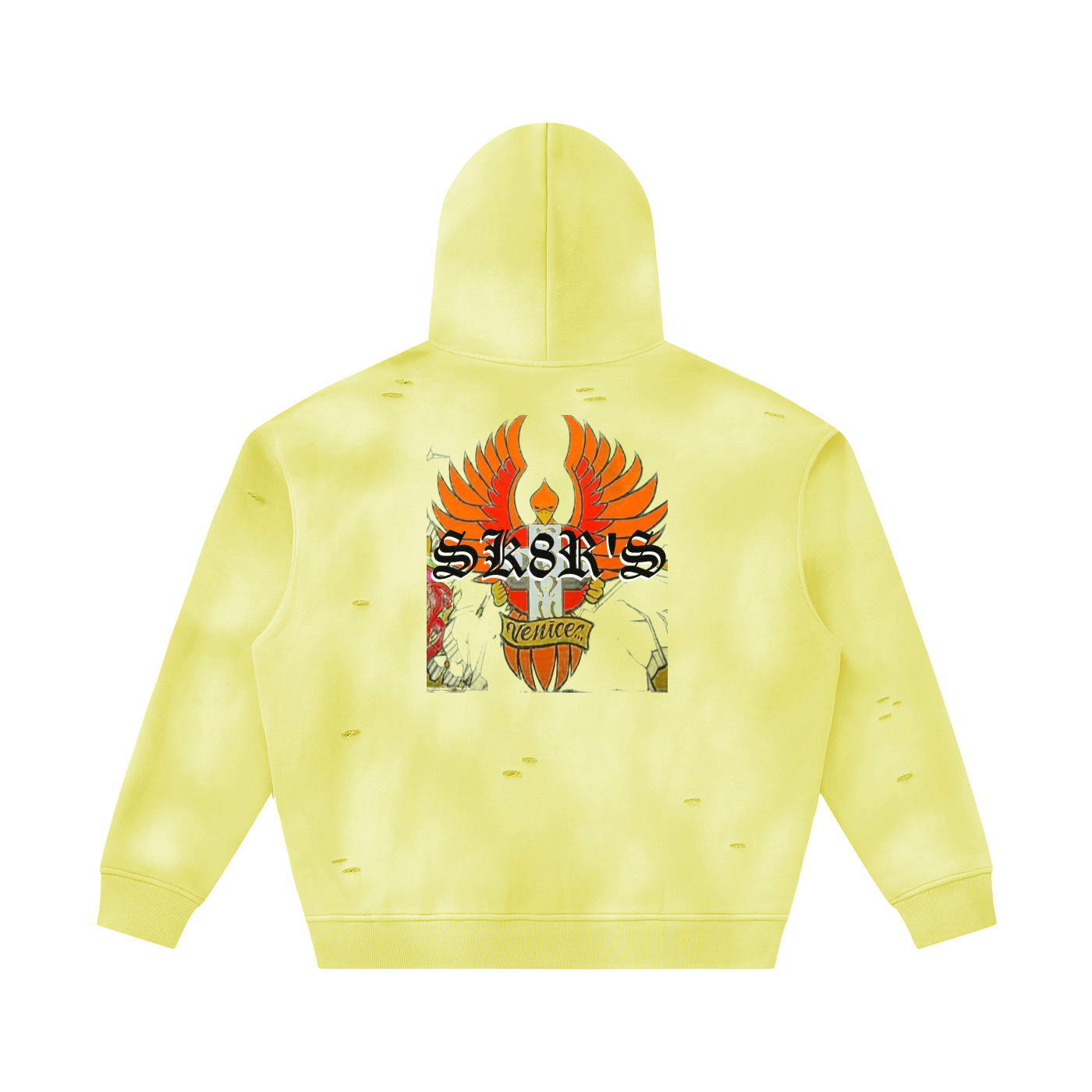 BOOJI ITALY SK8R'S COLLECTION SUNFADED DISTRESSED FLEECE HOODIE