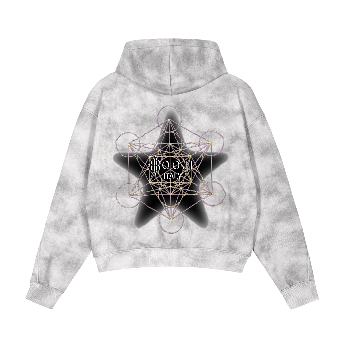 BOOJI STARS LOGO THEMED DIRTY WASH ZIP-UP FLEECE HOODIE