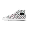 BOOJI LOGO PATTERN FLAG DOUBLE WHITE Women's High Top Canvas Shoes (Modle 017)