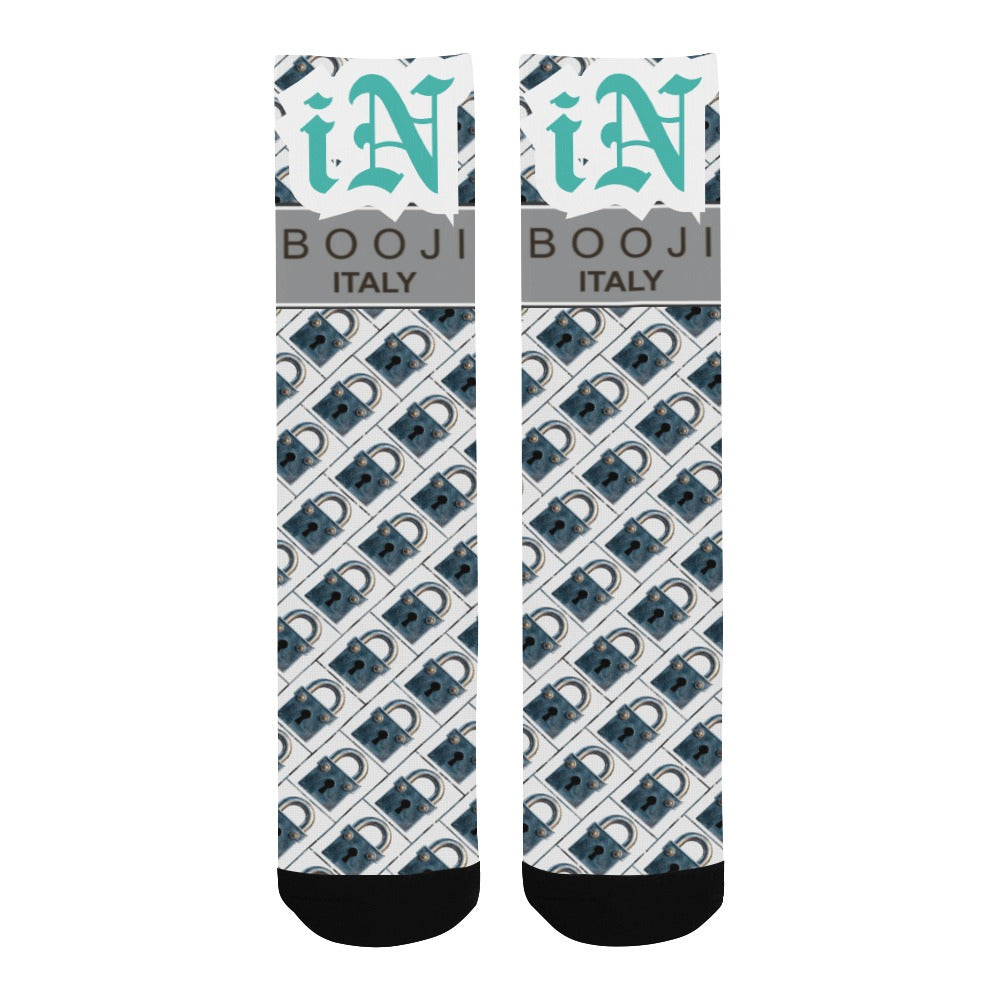 BOOJI ITALY LOCK IN MEN'S WHITE TUBE SOCKS TENACIOUS TEAL