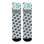 BOOJI ITALY LOCK IN COLLECTION IN TENACIOUS TEAL MEN'S WHITE TUBE SOCKS