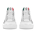 BOOJI LOGO PATTERN WHITE Vancouver High Top Canvas Men's Shoes (Model1013-1)