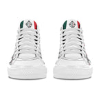 BOOJI ITALY 4 EVER $ LOGO PATTERN MEN'S WHITE CANVAS SHOES