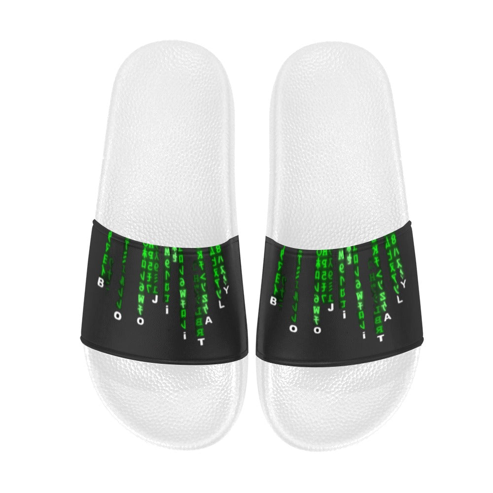 BOOJI ITALY SUPER POSITION COLLECTION MATRIX MEN'S WHITE SOLE SLIDES