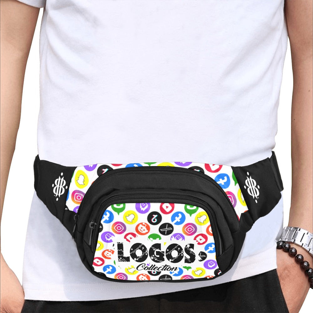 BOOJI ITALY LOGOS COLLECTION BLACK UNISEX WAIST BAG