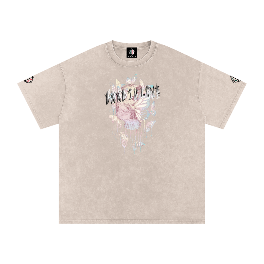 BOOJI ITALY DXXD IN LOVE BUTTERFLIES SNOW WASHED T-SHIRT