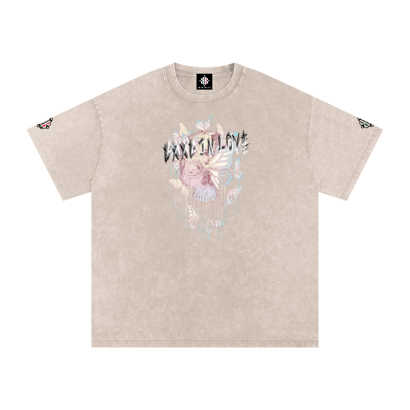 BOOJI ITALY DXXD IN LOVE BUTTERFLIES SNOW WASHED T-SHIRT