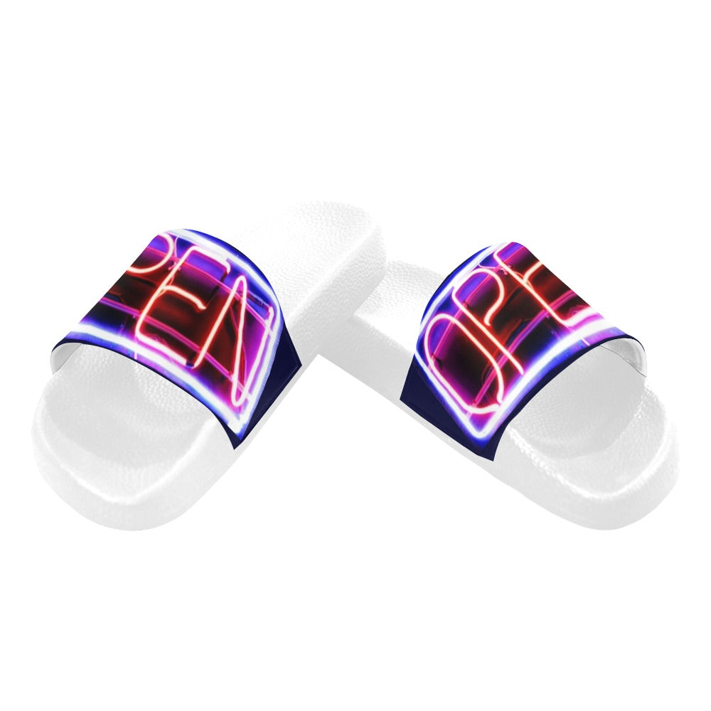 BOOJI ITALY OPEN SIGN COLLECTION DOUBLED MEN'S WHITE SOLE SLIDES
