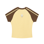 BOOJI ITALY 4 EVER $ LOGO WOMEN'S CONTRASTING STRIPED RAGLAN T-SHIRT
