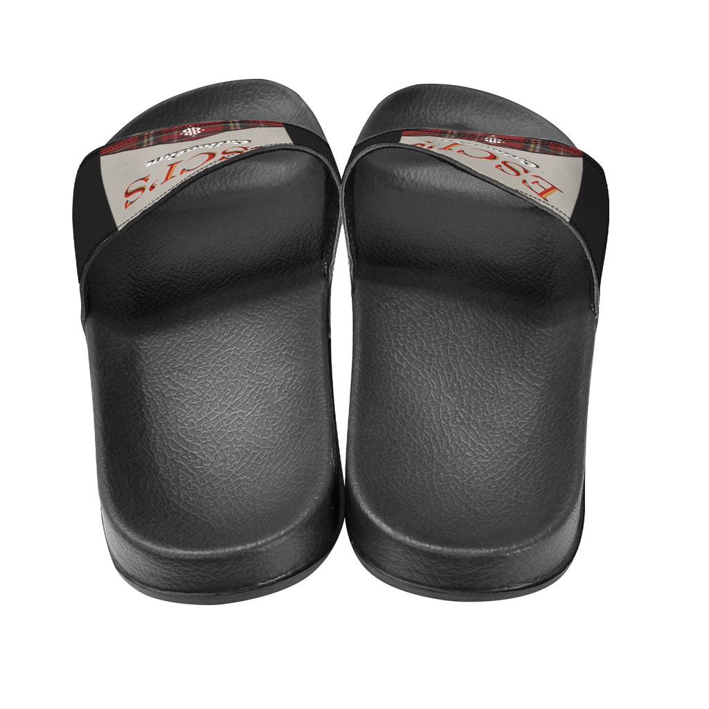 BOOJI ITALY ESCI'S COLLECTION LOGO MEN'S BLACK SOLE SLIDES