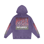 BOOJI ITALY WILD INFLUENCE COLLECTION MULTI-COLOR ZEBRA SNOW WASHED HOODIE