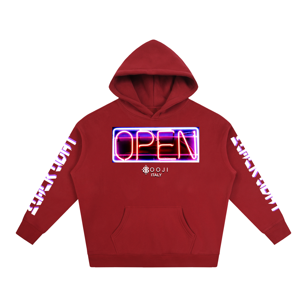 BOOJI ITALY OPEN SIGN COLLECTION COTTON  BLEND FLEECE HOODIE