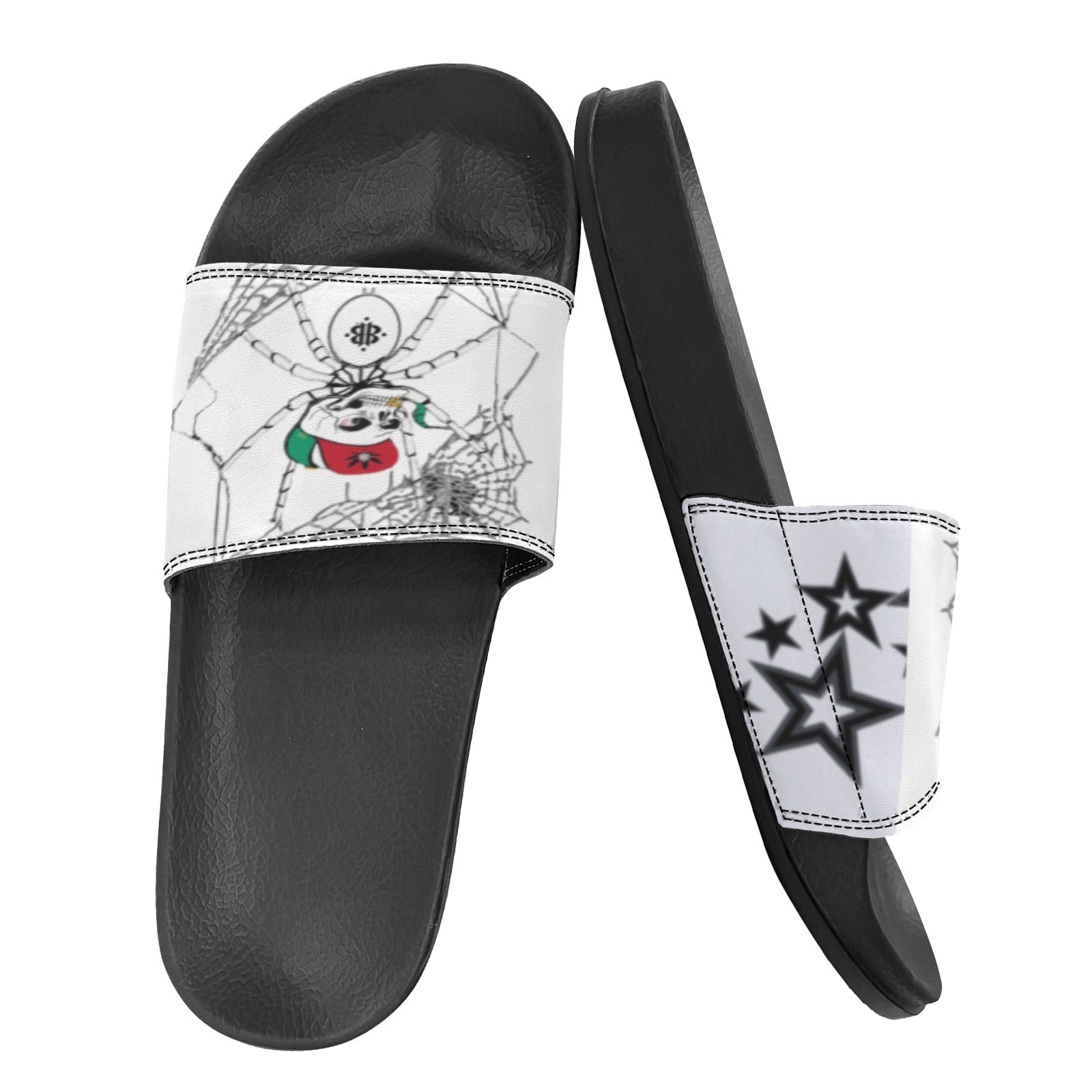 BOOJI ITALY MOLLYHOOD COLLECTION MEN'S BLACK SOLE SLIDES