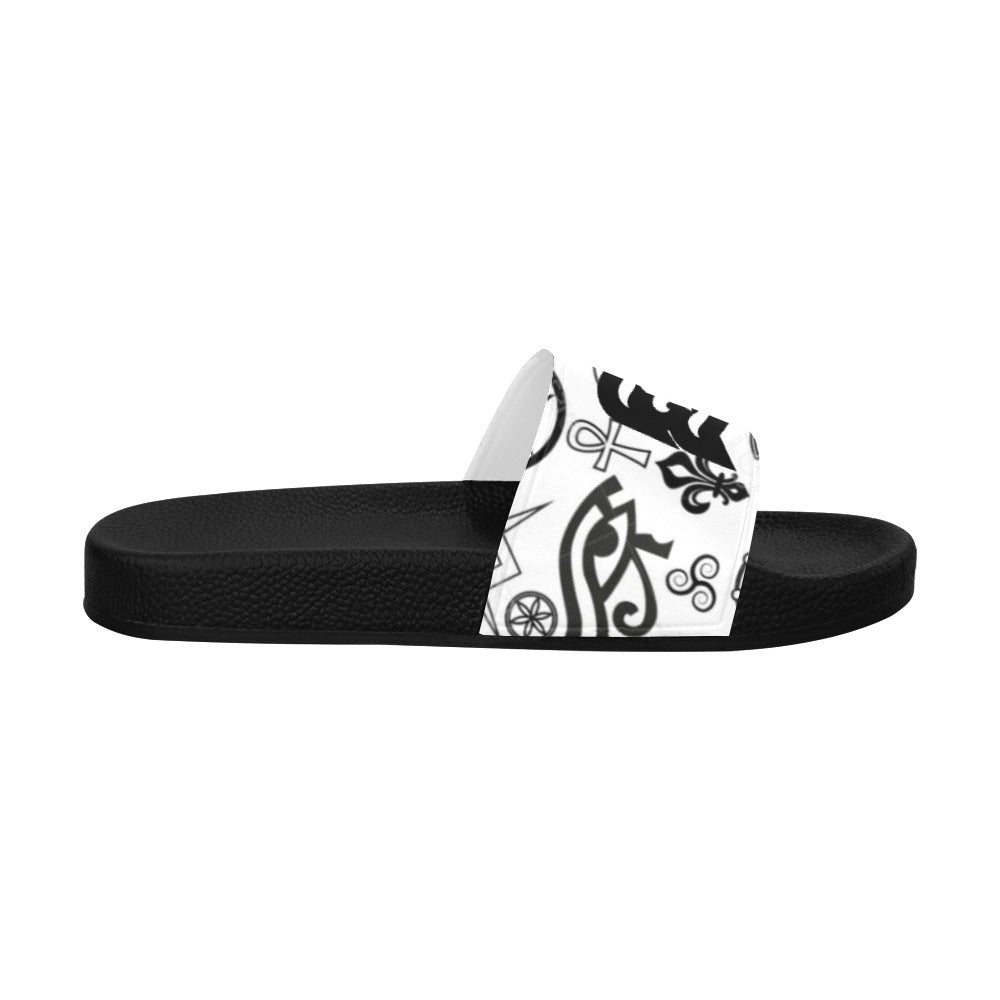 BOOJI ITALY SYMBOLS COLLECTION WHITE WOMEN'S BLACK SOLE SLIDES