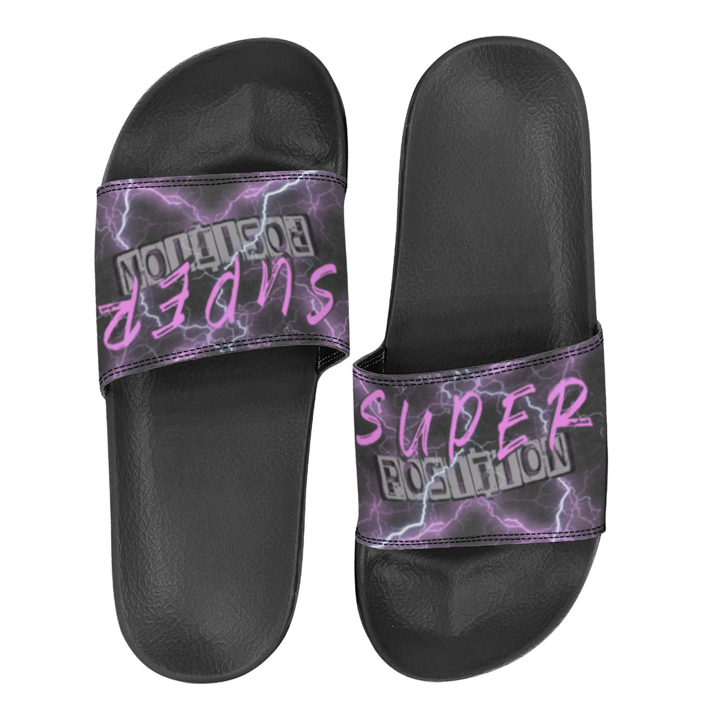 BOOJI ITALY SUPER POSITION COLLECTION LIGHTNING WOMEN'S BLACK SOLE SLIDES