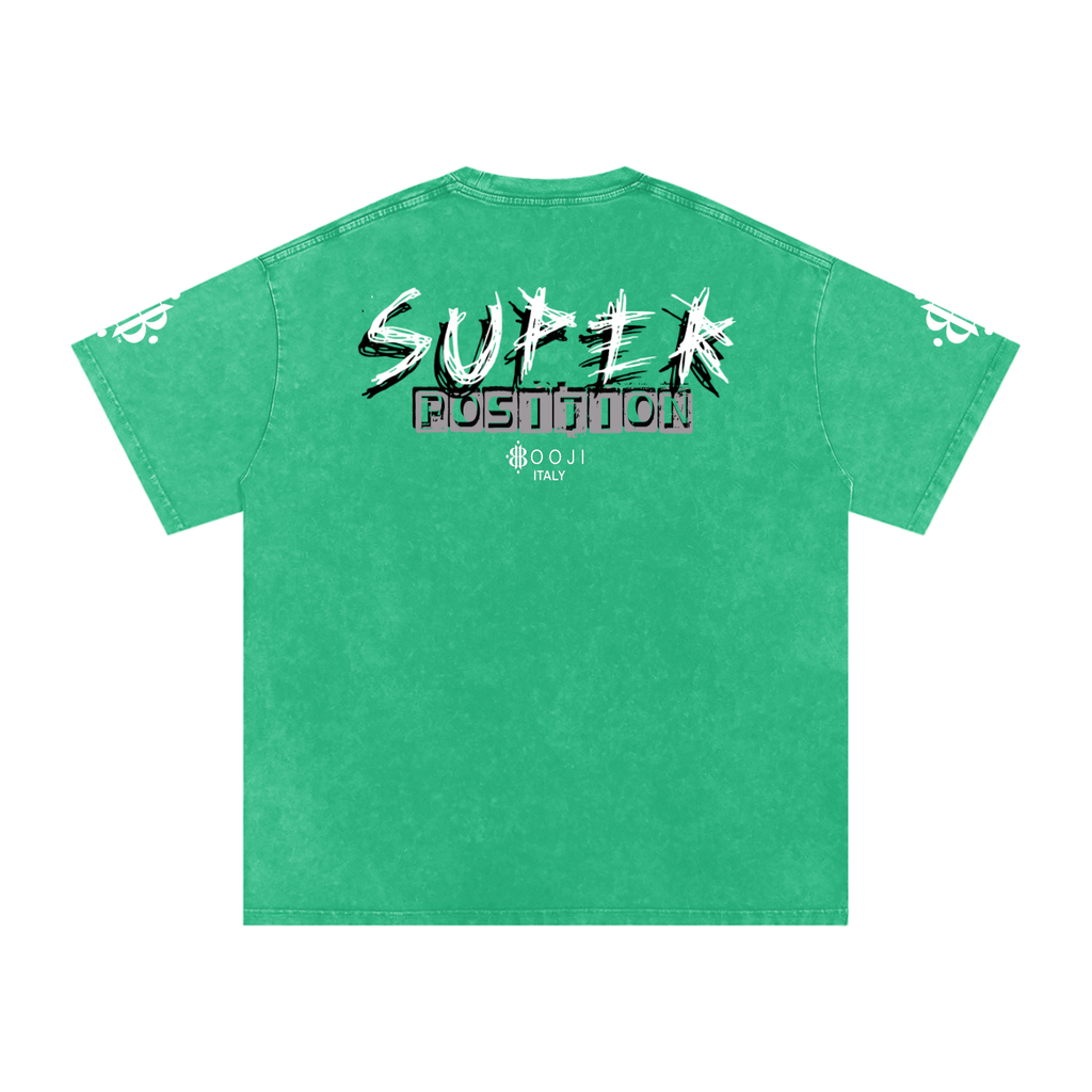 BOOJI ITALY SHARP "SUPER POSITION" LINE SNOW WASHED T-SHIRT
