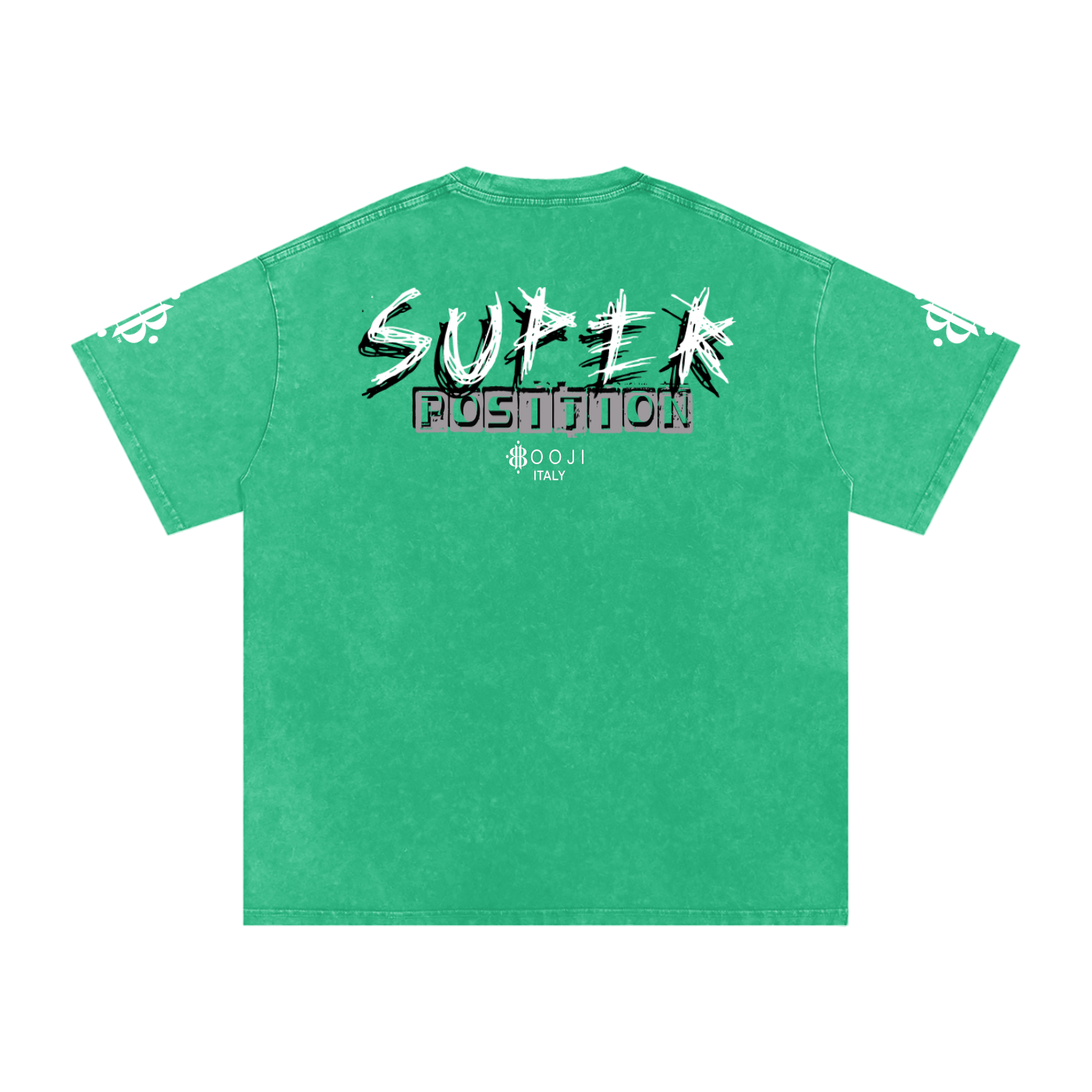 BOOJI ITALY SHARP "SUPER POSITION" LINE SNOW WASHED T-SHIRT