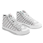 BOOJI ITALY 4 EVER $ LOGO PATTERN MEN'S WHITE CANVAS SHOES