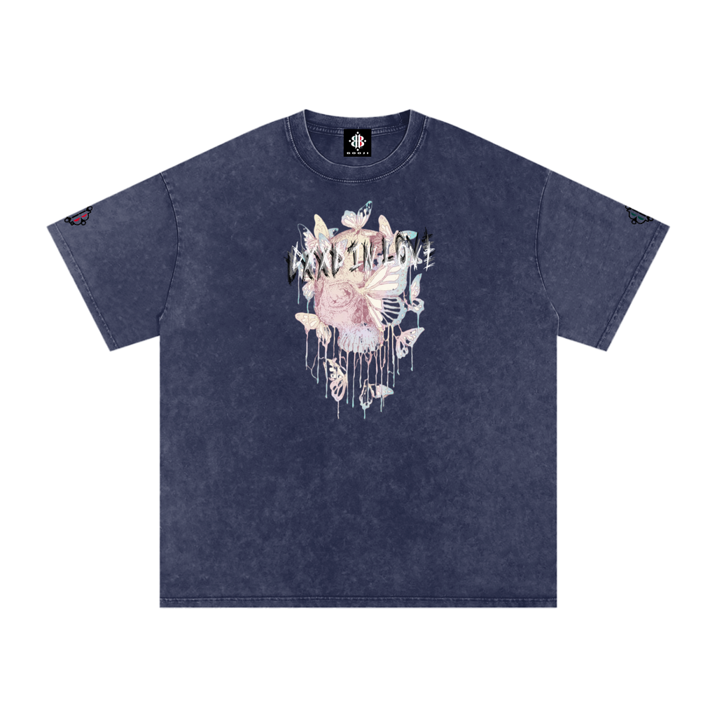 BOOJI ITALY DXXD IN LOVE BUTTERFLIES SNOW WASHED T-SHIRT