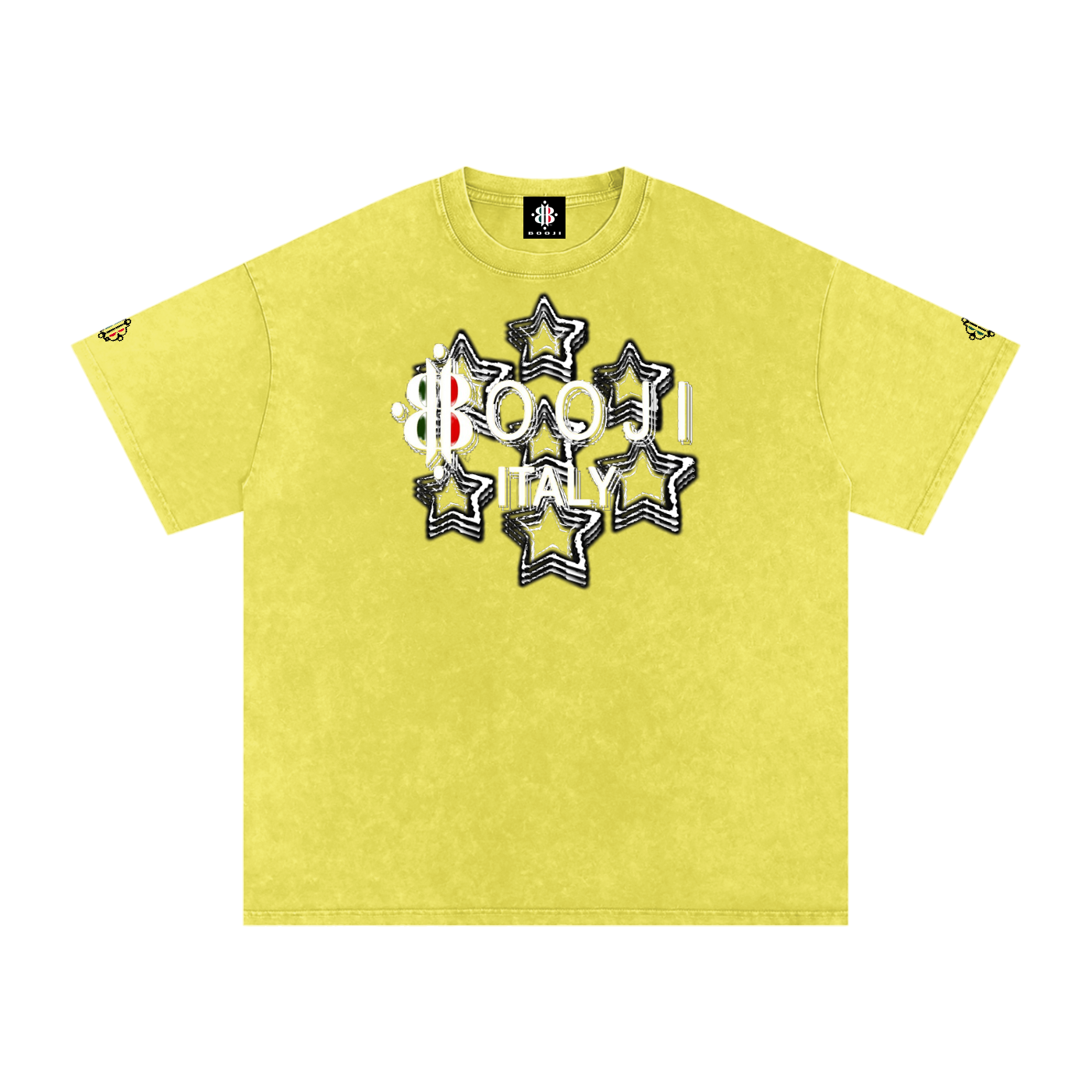 BOOJI ITALY 7 STARS 4 EVER $ LOGO SNOW WASHED T-SHIRT