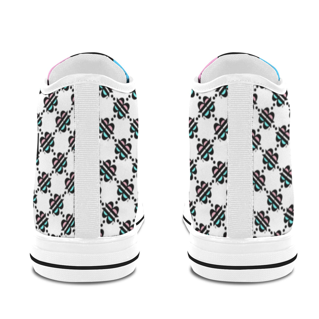 BOOJI INVERTED LOGO PATTERN Vancouver High Top Canvas Women's Shoes (Model1013-1)