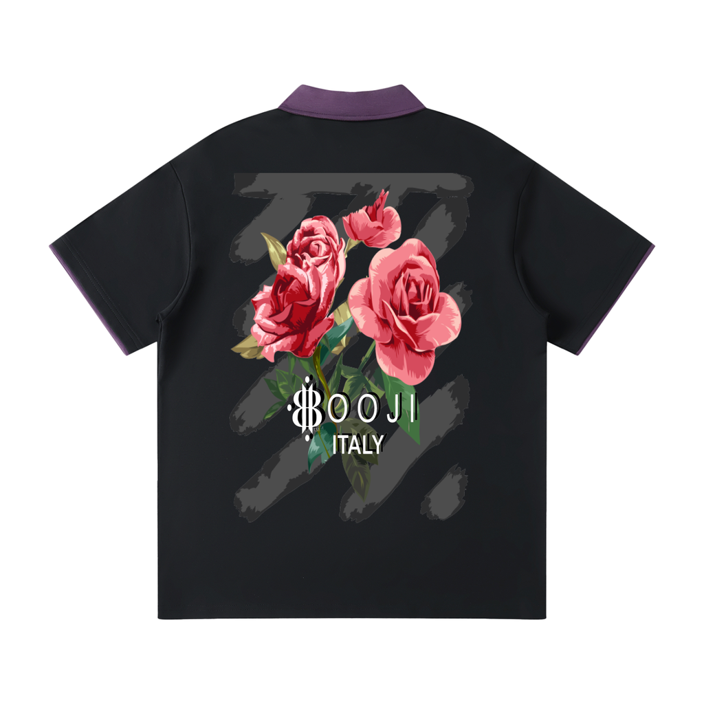 BOOJI ITALY "THORNSHARP" CONTRAST ACCENTED POLO SHIRT