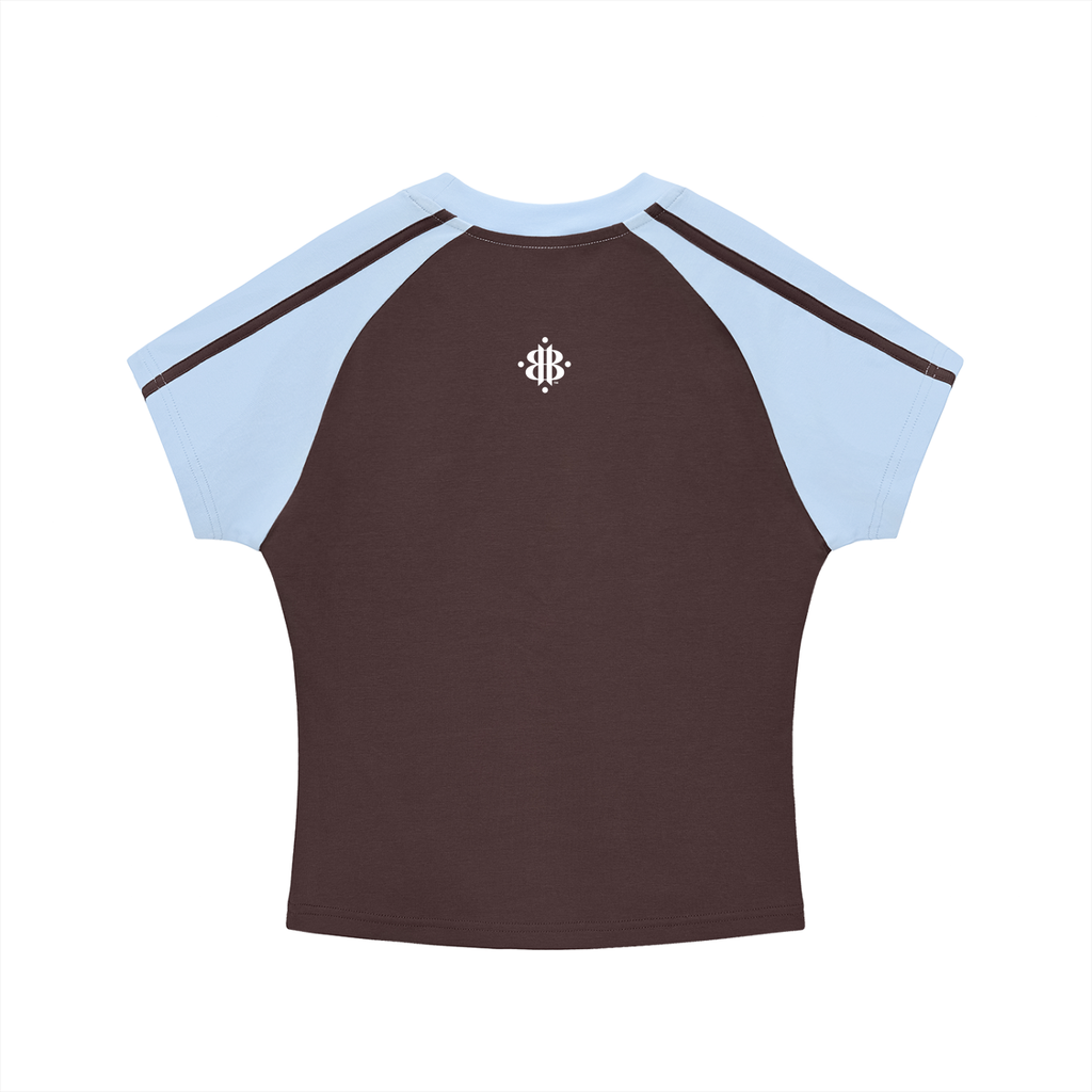 BOOJI ITALY LOGO WOMENS CONTRAST STRIPED RAGLAN T-SHIRT