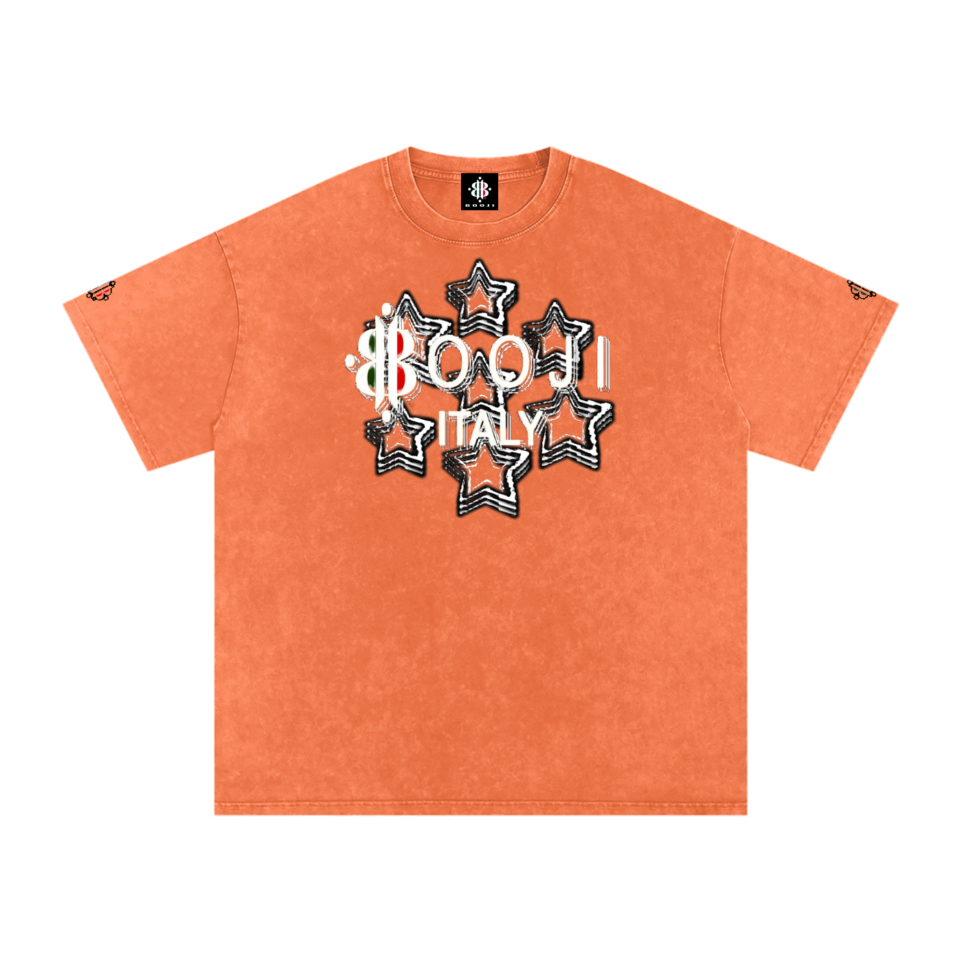 BOOJI ITALY 7 STARS 4 EVER $ LOGO SNOW WASHED T-SHIRT
