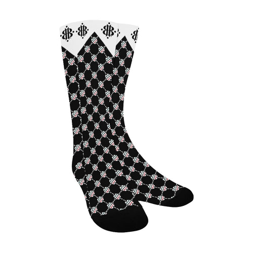 BOOJI ITALY 4 EVER $ LOGO PATTERN JESTER MEN'S BLACK SOCKS
