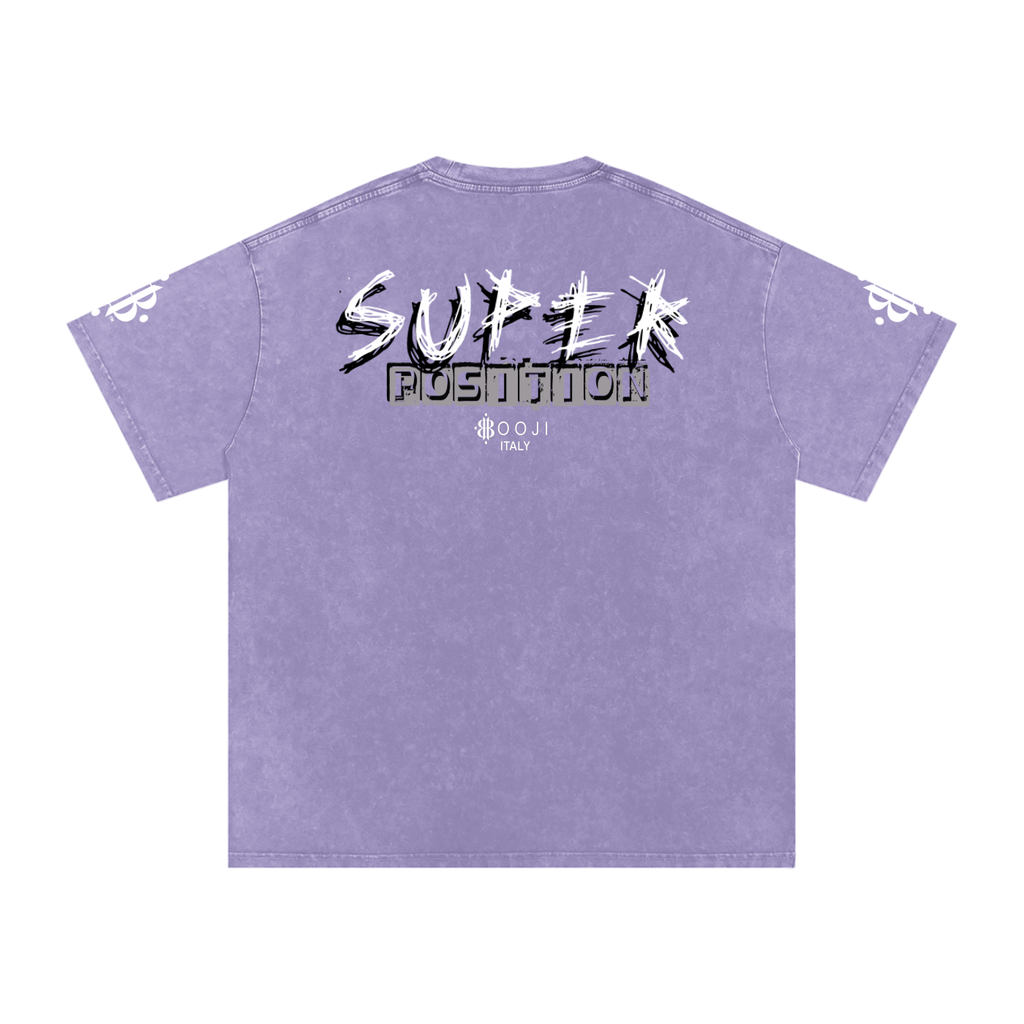 BOOJI ITALY SHARP "SUPER POSITION" LINE SNOW WASHED T-SHIRT