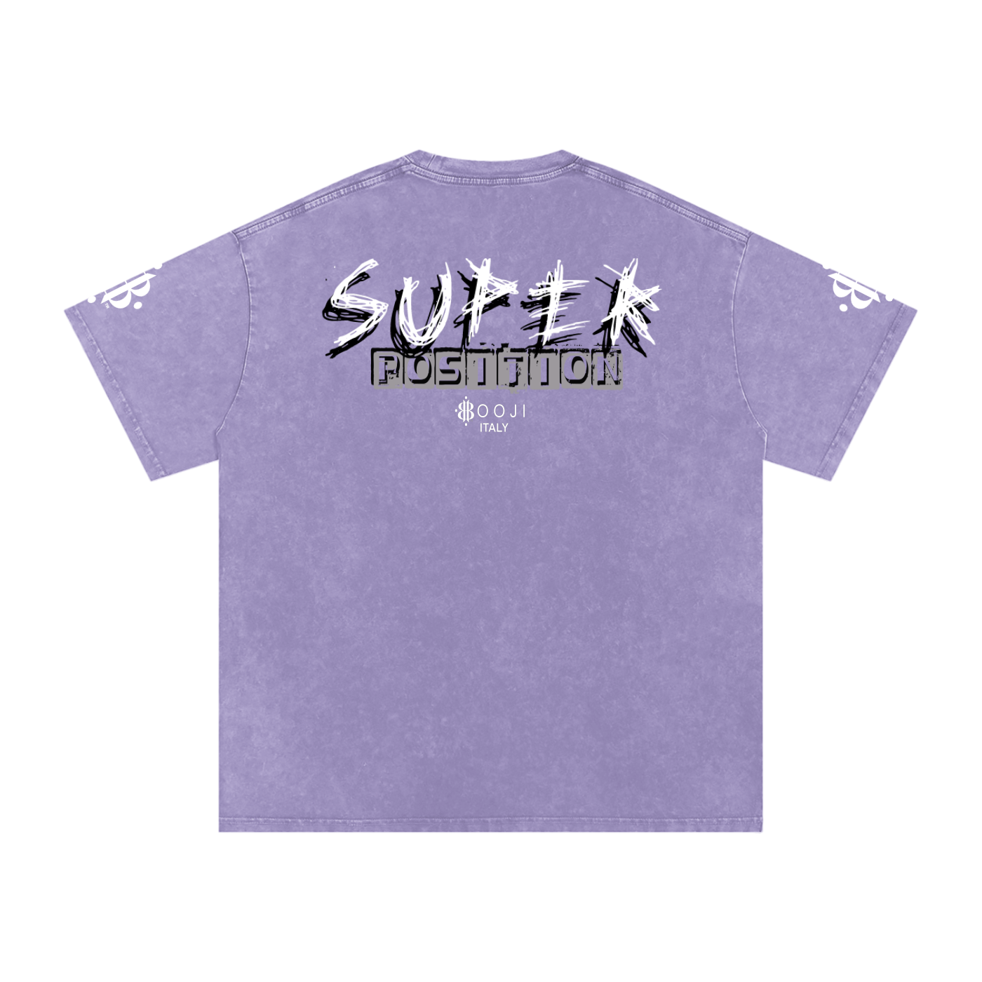 BOOJI ITALY SHARP "SUPER POSITION" LINE SNOW WASHED T-SHIRT