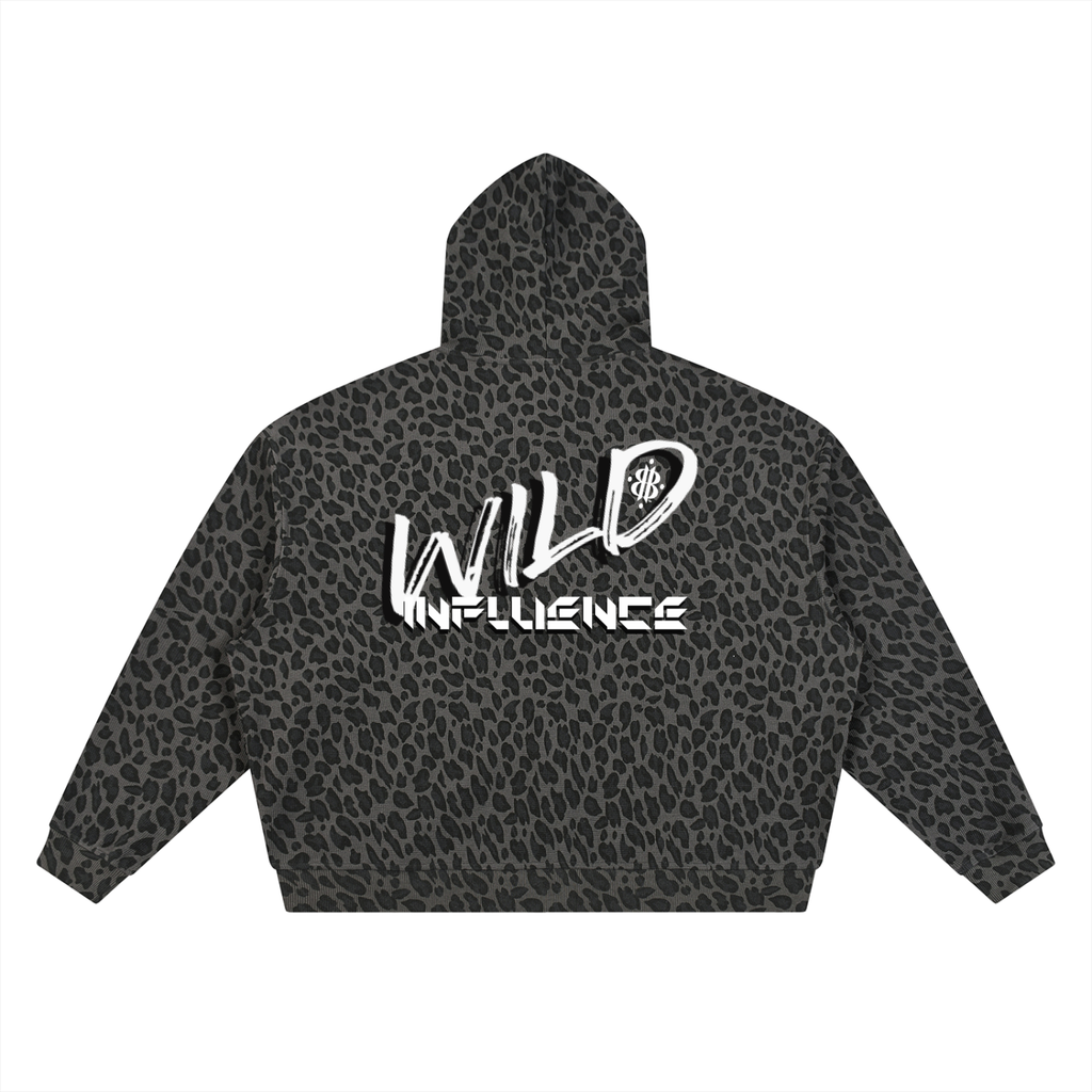 BOOJI ITALY 'WILD INFLUENCE" LEOPARD PRINT FULL ZIP HOODIE