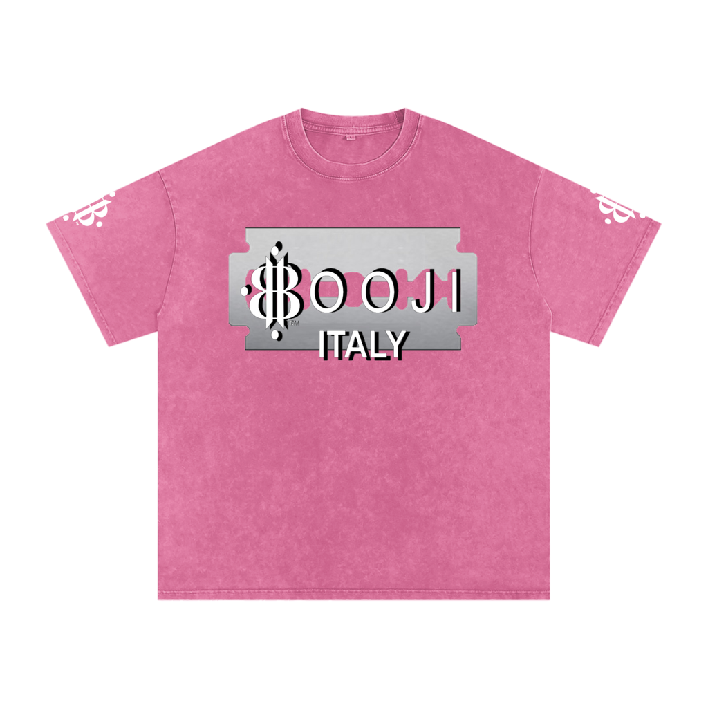 BOOJI ITALY SHARP "SUPER POSITION" LINE SNOW WASHED T-SHIRT