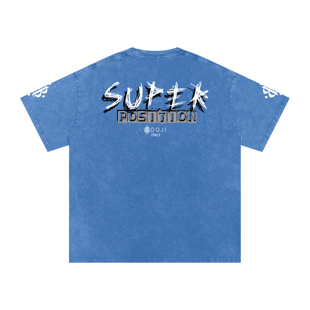 BOOJI ITALY SHARP "SUPER POSITION" LINE SNOW WASHED T-SHIRT