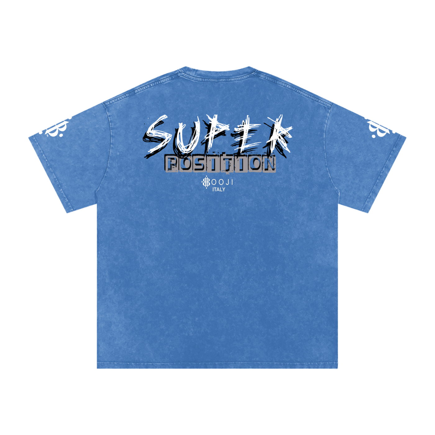 BOOJI ITALY SHARP "SUPER POSITION" LINE SNOW WASHED T-SHIRT