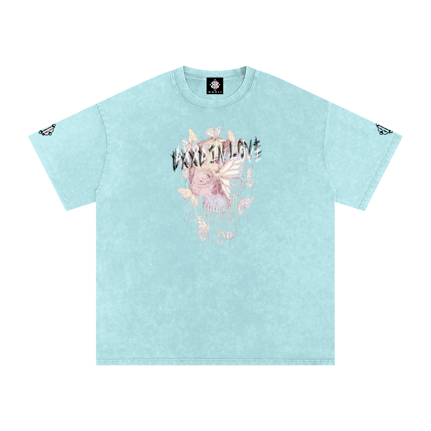 BOOJI ITALY DXXD IN LOVE BUTTERFLIES SNOW WASHED T-SHIRT