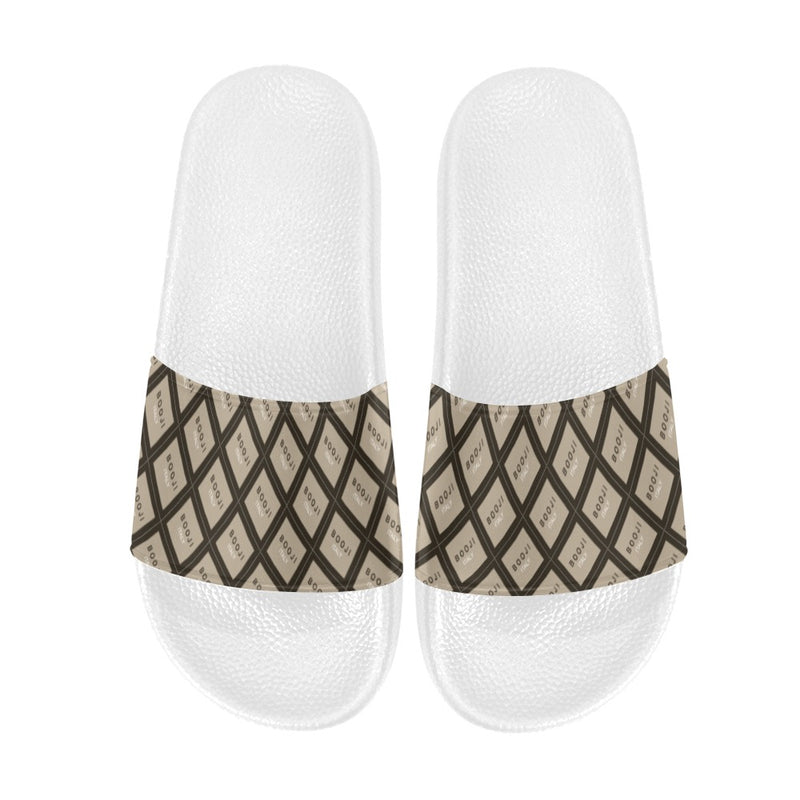 BOOJI ITALY GRAIL'S COLLECTION PATTERN MEN'S WHITE SOLE SLIDES