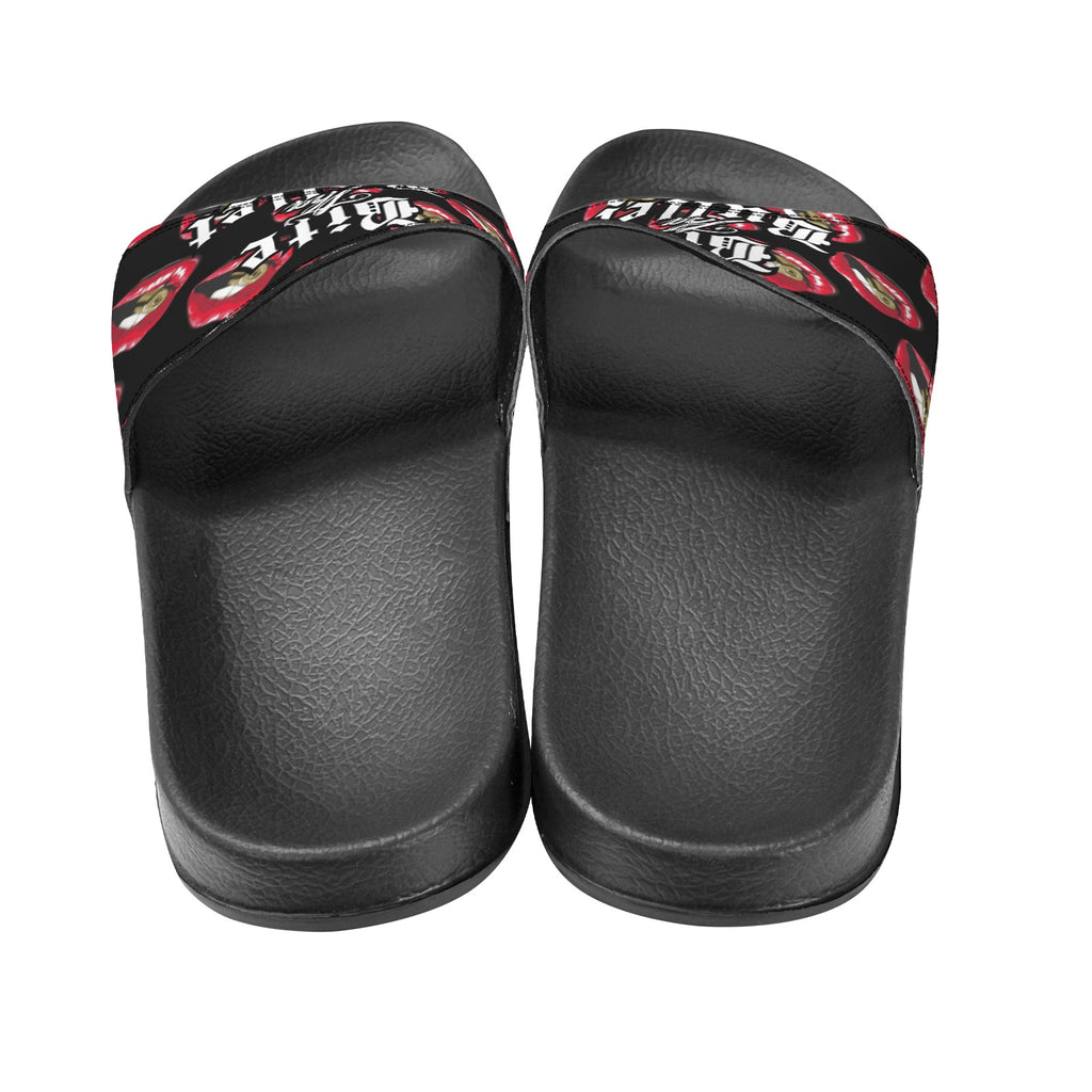 BOOJI ITALY BITE THA BULLET COLLECTION WOMEN'S BLACK SOLE SLIDES