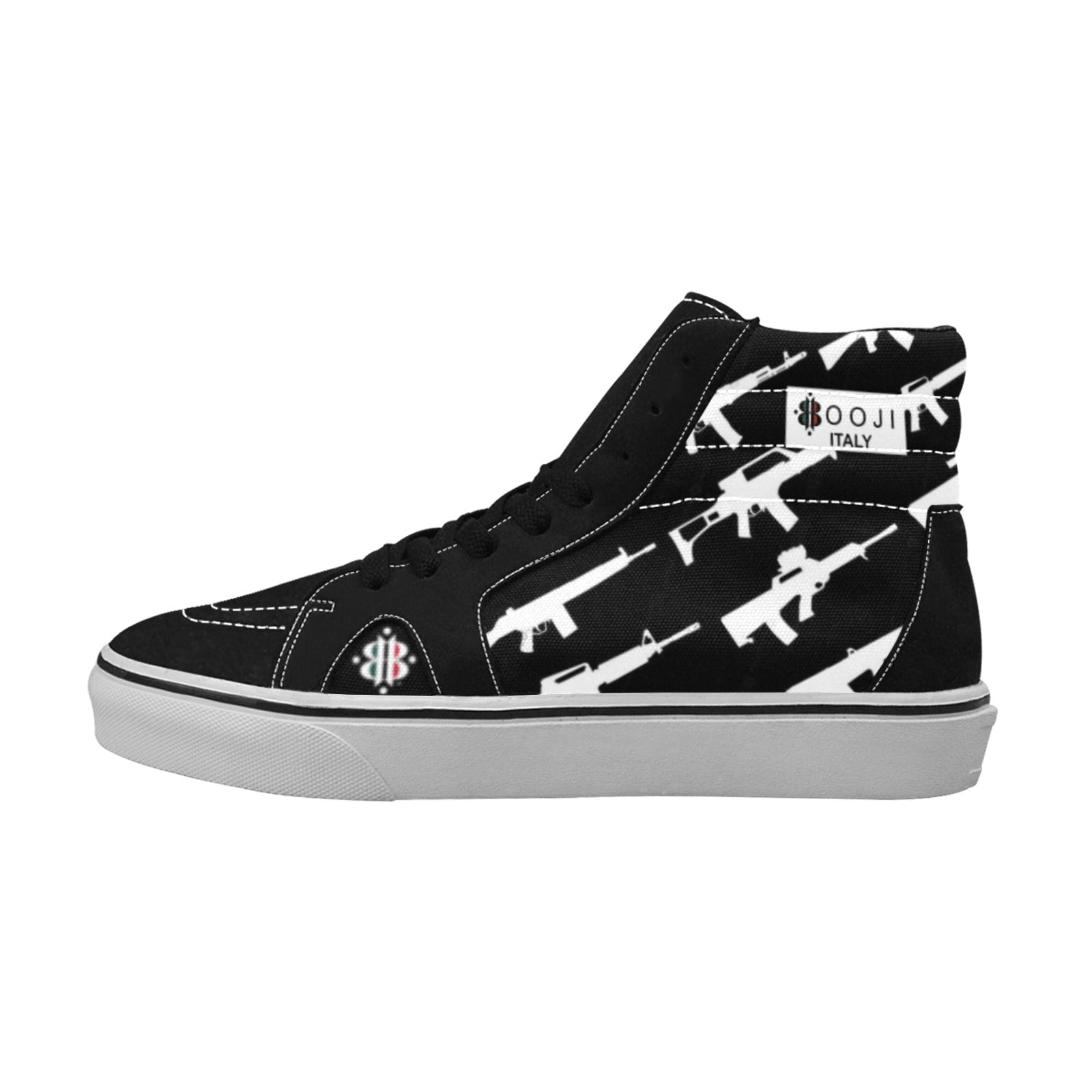 BOOJI ITALY "CLICK BANG COLLECTION" BLACK HI TOP SNEAKS