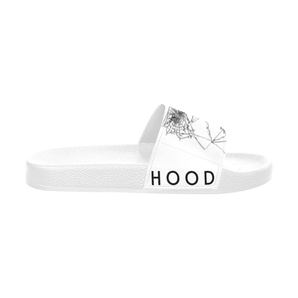 BOOJI ITALY MOLLYHOOD COLLECTION SPEEDY THA SPIDER WOMEN'S WHITE SOLE SLIDES