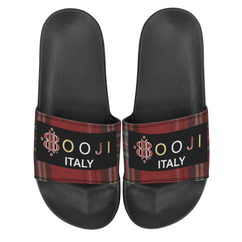BOOJI ITALY ESCI'S COLLECTION MEN'S BLACK SOLE SLIDES Custom Men's One-piece Slippers