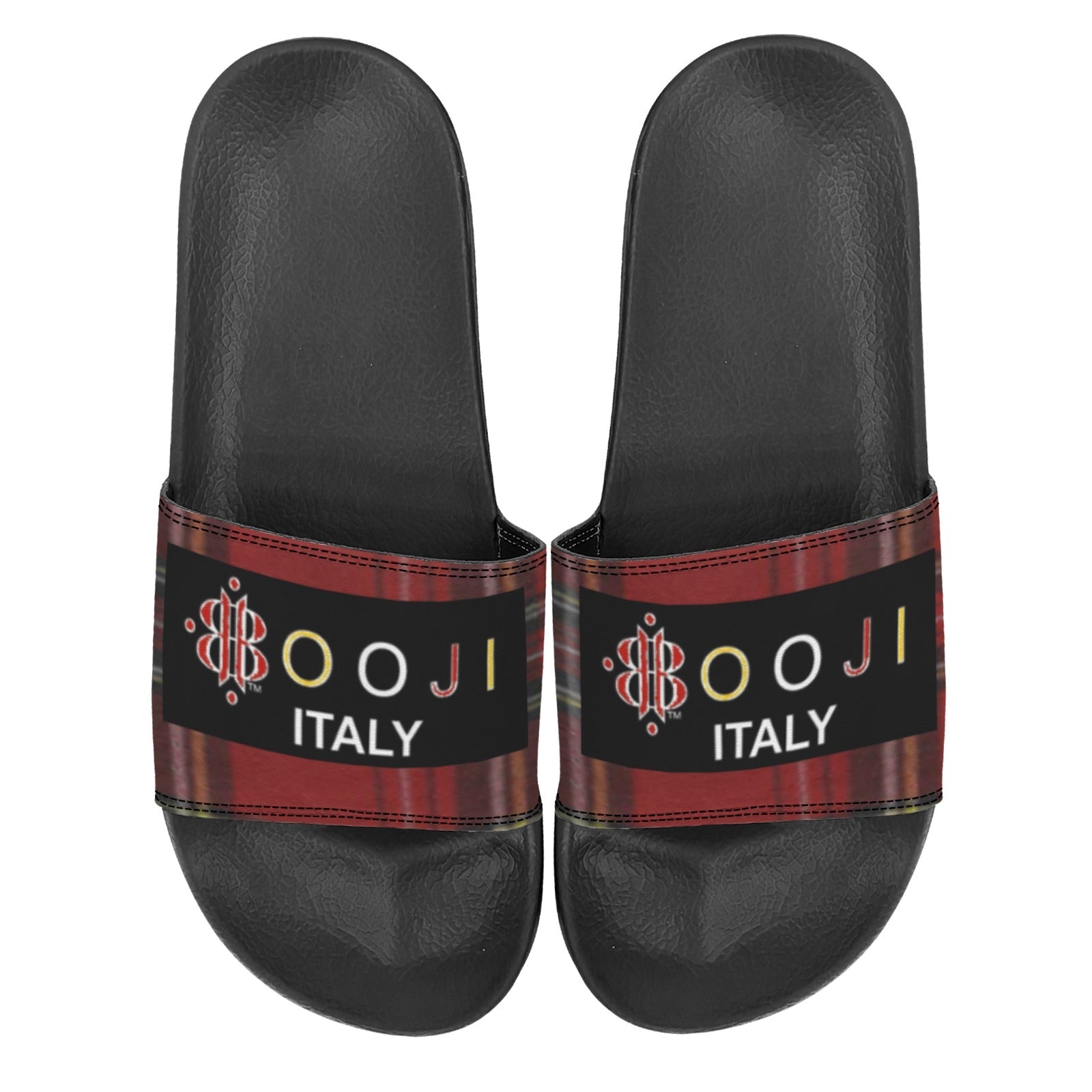 BOOJI ITALY ESCI'S COLLECTION MEN'S BLACK SOLE SLIDES Custom Men's One-piece Slippers