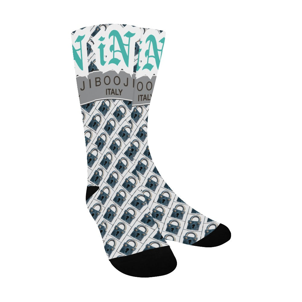 BOOJI ITALY LOCK IN MEN'S WHITE TUBE SOCKS TENACIOUS TEAL
