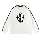 BOOJI ITALY 4 EVER $ LOGO STRIPED LAPEL MEN'S COLLARED SWEATER