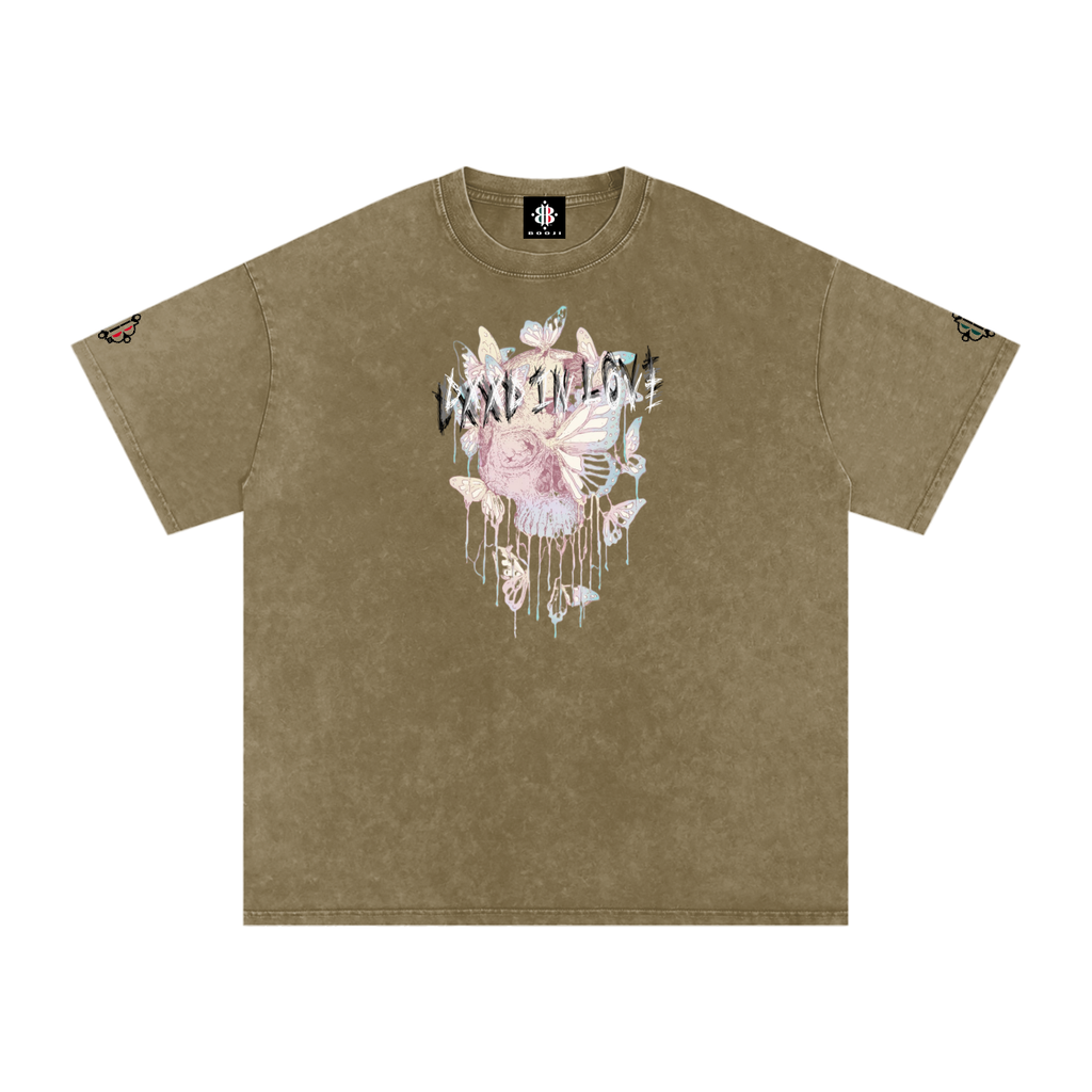 BOOJI ITALY DXXD IN LOVE BUTTERFLIES SNOW WASHED T-SHIRT