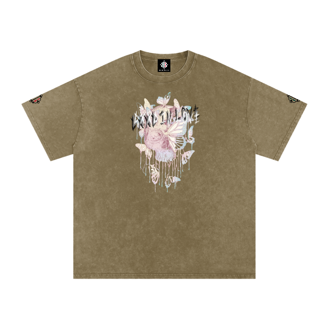 BOOJI ITALY DXXD IN LOVE BUTTERFLIES SNOW WASHED T-SHIRT