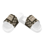 BOOJI ITALY GRAIL'S COLLECTION LOGO PATTERN WOMEN'S WHITE SOLE SLIDES