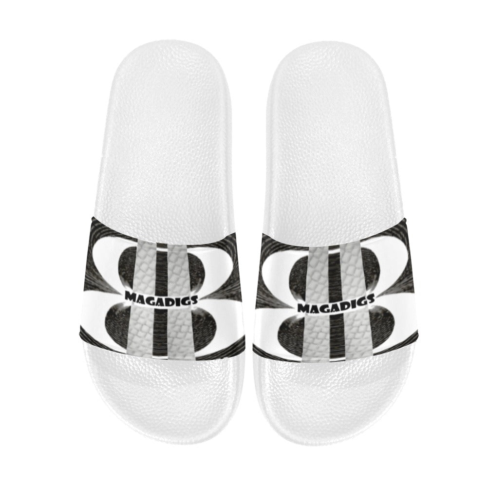 BOOJI ITALY MAGADIGS COLLECTION MEN'S WHITE SOLE SLIDES
